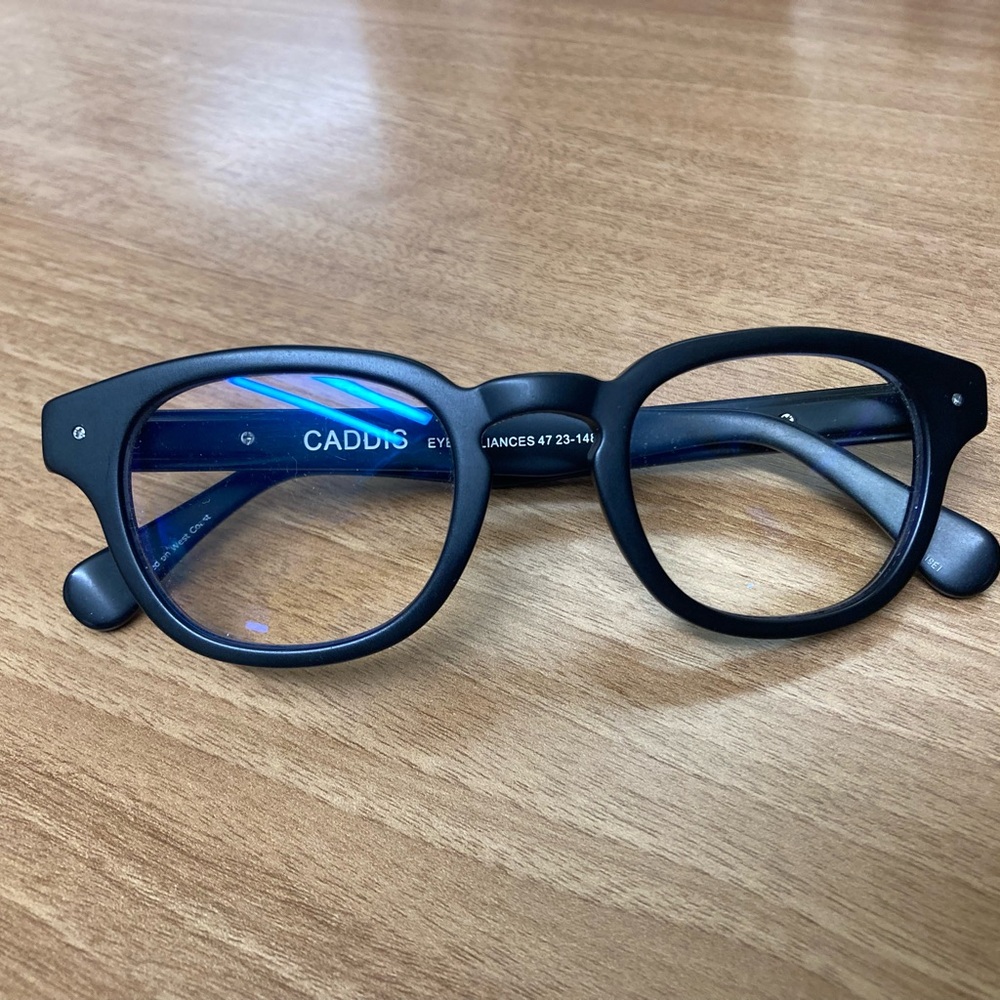 Caddis Black Two Bird Theory 1.0x with Blue Light Filtering Eyeglasses
